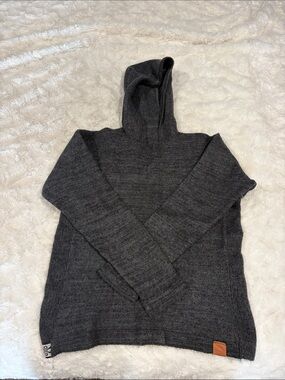 Paka Unisex Charcoal Knit Hooded Pullover Sweater